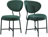 Allure Boucle Fabric / Iron / Foam Contemporary Green Boucle Fabric Dining Chair - 20.5" W x 23" D x 34" H