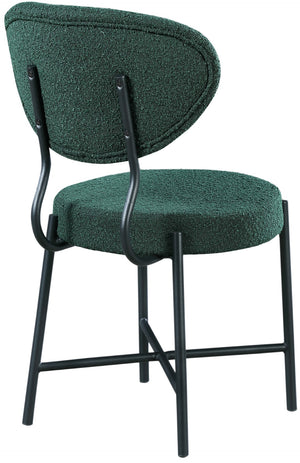 Allure Boucle Fabric / Iron / Foam Contemporary Green Boucle Fabric Dining Chair - 20.5" W x 23" D x 34" H