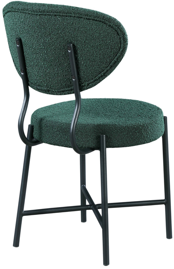 Allure Boucle Fabric / Iron / Foam Contemporary Green Boucle Fabric Dining Chair - 20.5" W x 23" D x 34" H