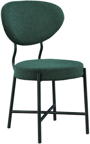 Allure Boucle Fabric / Iron / Foam Contemporary Green Boucle Fabric Dining Chair - 20.5" W x 23" D x 34" H