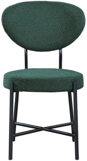 Allure Boucle Fabric / Iron / Foam Contemporary Green Boucle Fabric Dining Chair - 20.5" W x 23" D x 34" H