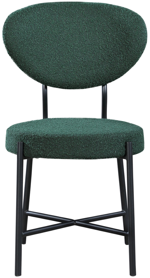 Allure Boucle Fabric / Iron / Foam Contemporary Green Boucle Fabric Dining Chair - 20.5" W x 23" D x 34" H