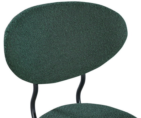 Allure Boucle Fabric / Iron / Foam Contemporary Green Boucle Fabric Dining Chair - 20.5" W x 23" D x 34" H