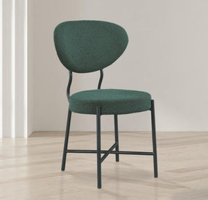 Allure Boucle Fabric / Iron / Foam Contemporary Green Boucle Fabric Dining Chair - 20.5" W x 23" D x 34" H