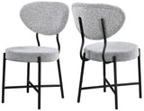 Allure Boucle Fabric / Iron / Foam Contemporary Grey Boucle Fabric Dining Chair - 20.5" W x 23" D x 34" H