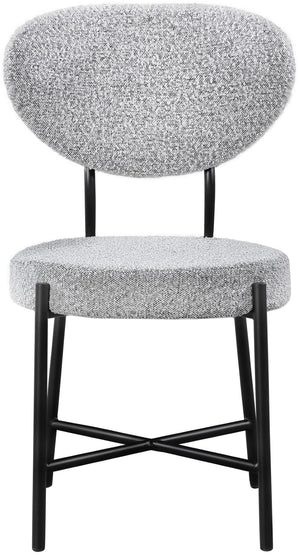 Allure Boucle Fabric / Iron / Foam Contemporary Grey Boucle Fabric Dining Chair - 20.5" W x 23" D x 34" H