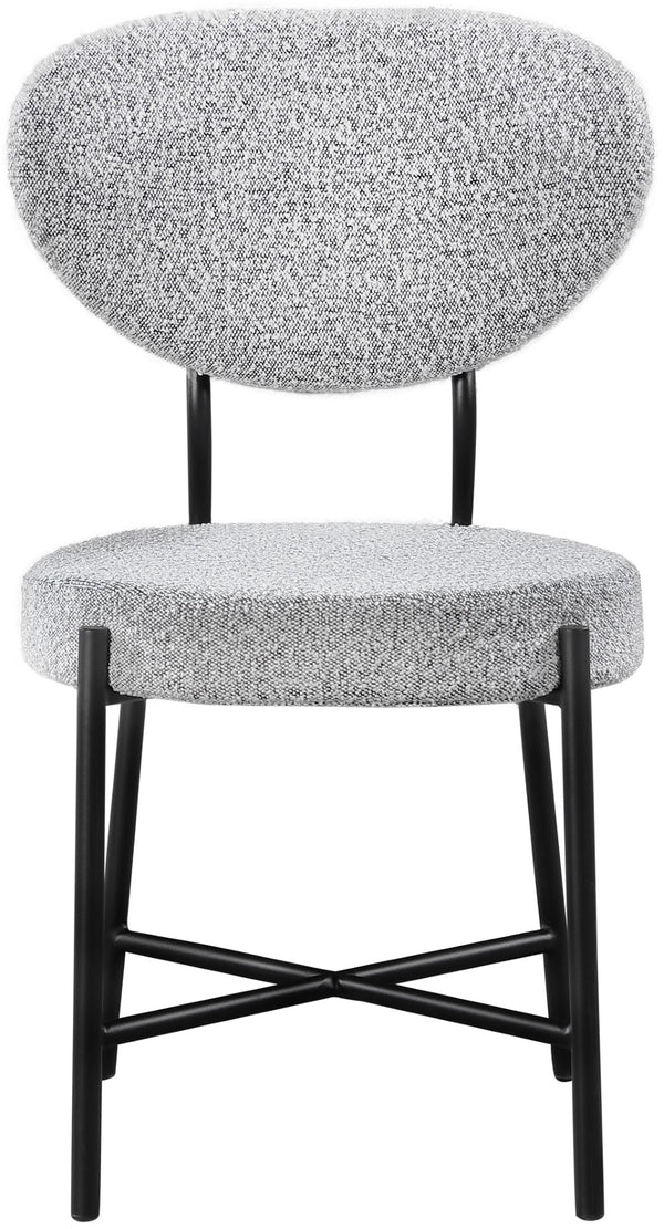 Allure Boucle Fabric / Iron / Foam Contemporary Grey Boucle Fabric Dining Chair - 20.5" W x 23" D x 34" H