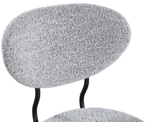 Allure Boucle Fabric / Iron / Foam Contemporary Grey Boucle Fabric Dining Chair - 20.5" W x 23" D x 34" H