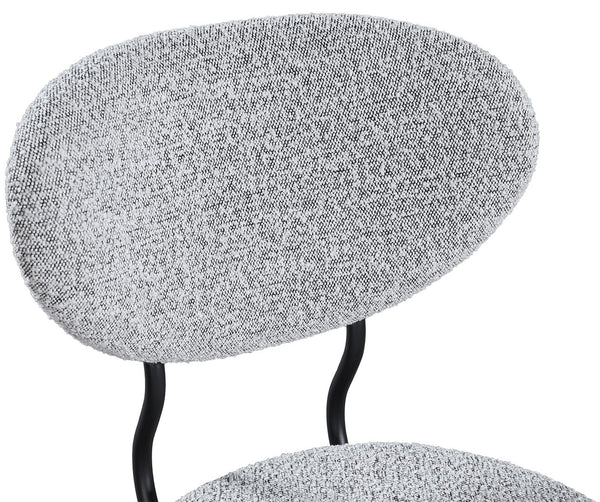 Allure Boucle Fabric / Iron / Foam Contemporary Grey Boucle Fabric Dining Chair - 20.5" W x 23" D x 34" H