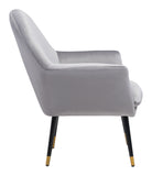 Zuo Modern Alexandria 100% Polyester, Plywood, Steel Modern Commercial Grade Accent Chair Gray, Black, Gold 100% Polyester, Plywood, Steel