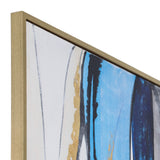 Sagebrook Home Contemporary 62x42 Framed Hand Painted Abstract Canvas, Blue 70204  Polyester Canvas