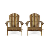 Bellwood Outdoor Acacia Wood Folding Adirondack Chairs (Set of 2), Natural
