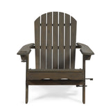 Bellwood Outdoor Acacia Wood Folding Adirondack Chair, Gray