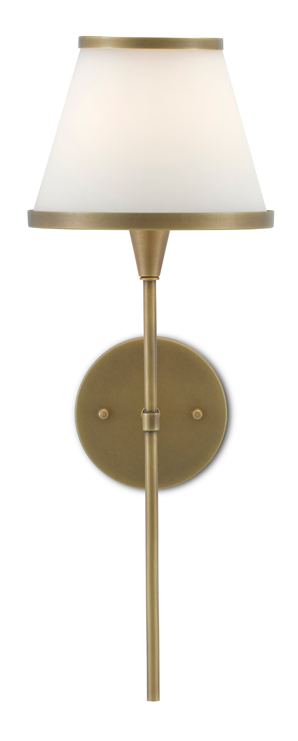 Brimsley Brass Wall Sconce - Elegant Antique Finish with Opaque Glass Shade for Stylish Lighting