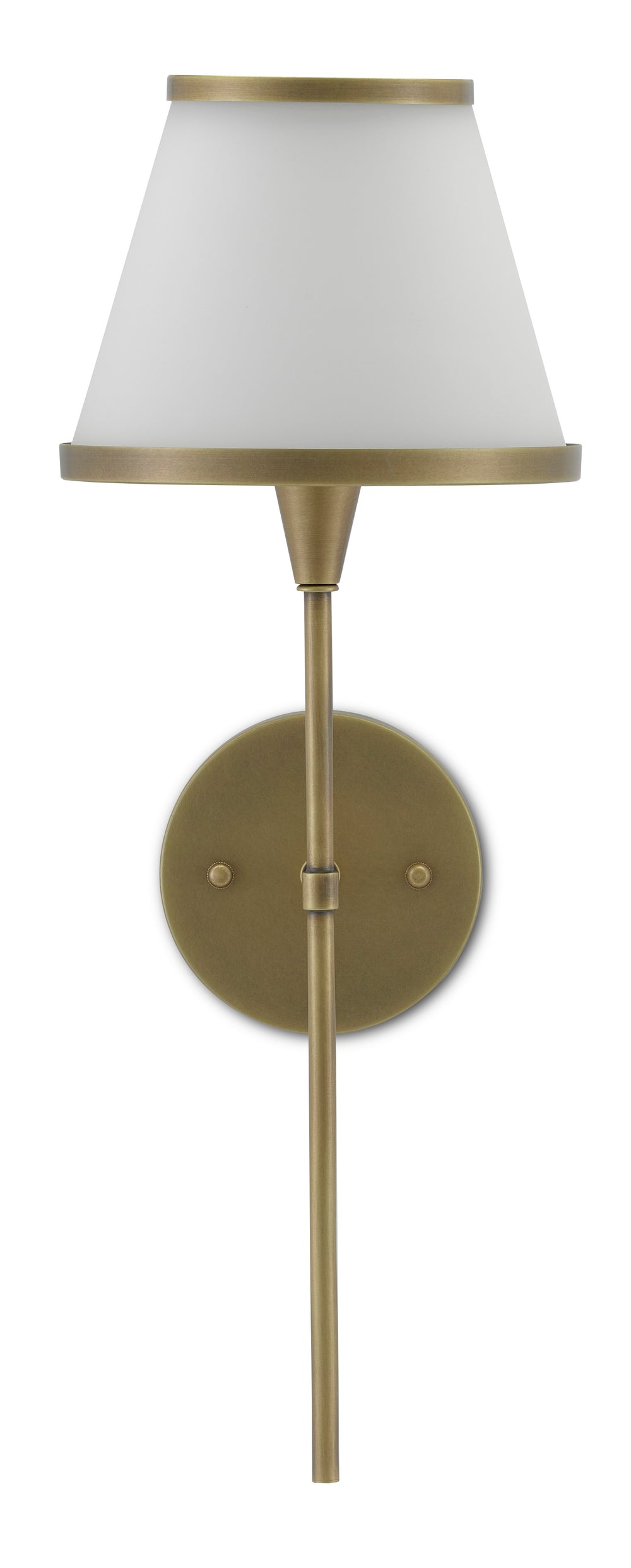 Brimsley Brass Wall Sconce - Elegant Antique Finish with Opaque Glass Shade for Stylish Lighting