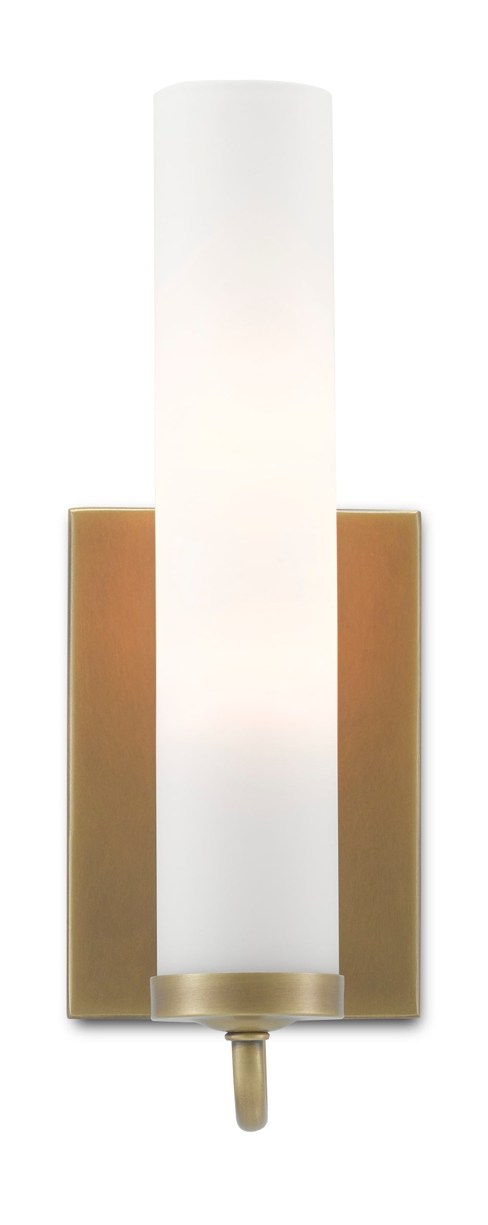 Brindisi Brass Wall Sconce - Elegant Antique Finish, Opaque Glass Shade, Damp Location Certified Lighting