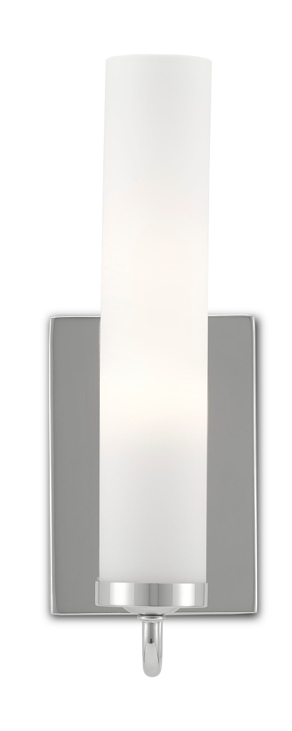 Brindisi Polished Nickel Wall Sconce - Elegant Arcing Design with Opaque Glass Shade for Damp Areas