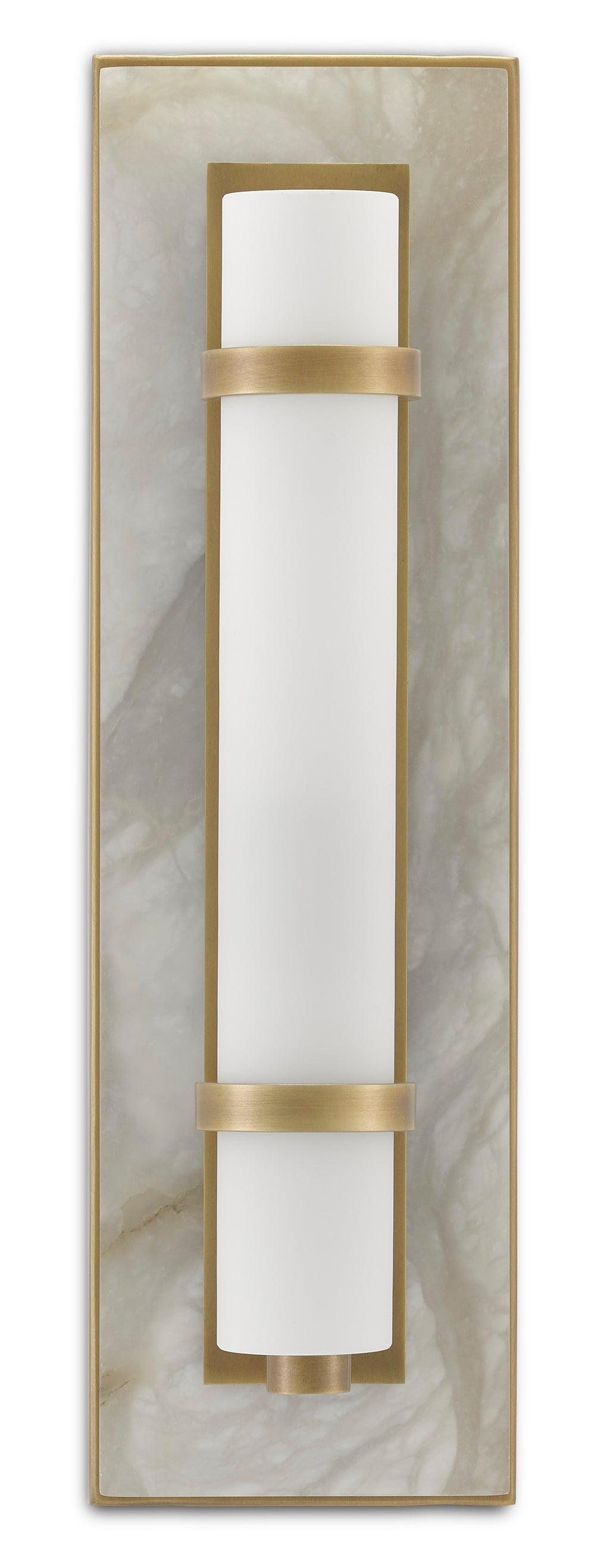 Bruneau Brass Wall Sconce - Elegant Alabaster & Antique Brass Design for Sophisticated Spaces