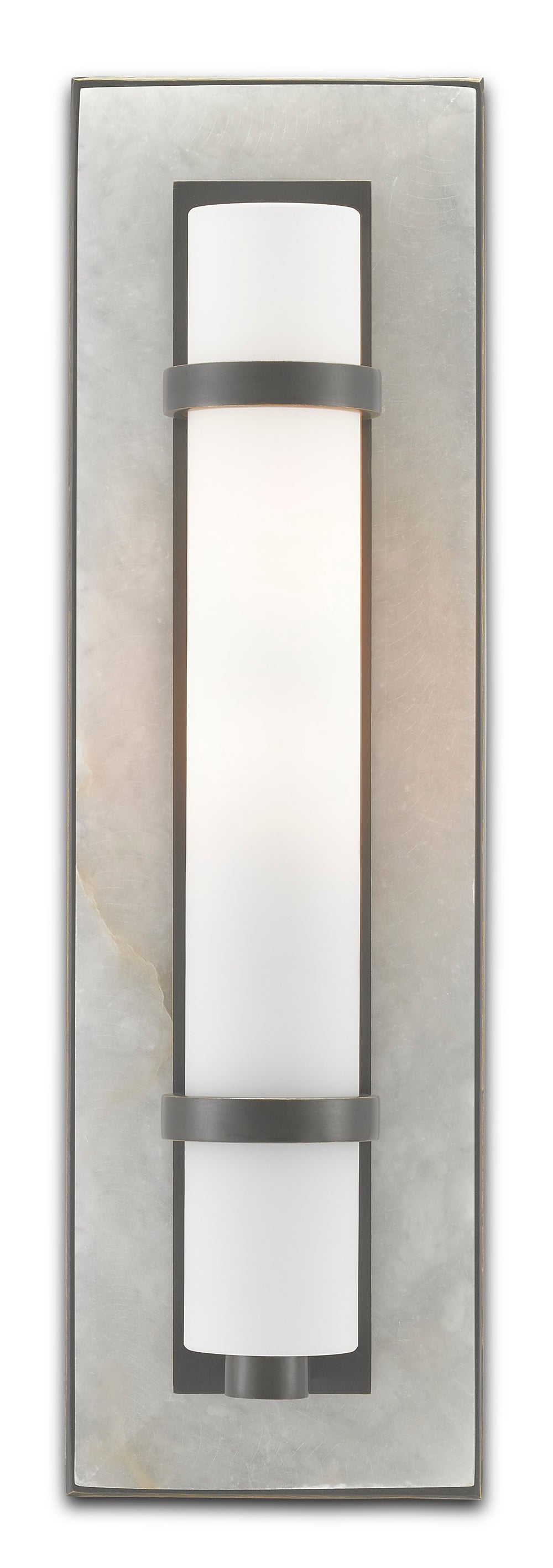 Bruneau Bronze Wall Sconce: Elegant Alabaster & Opaque Glass Design for Sophisticated Spaces