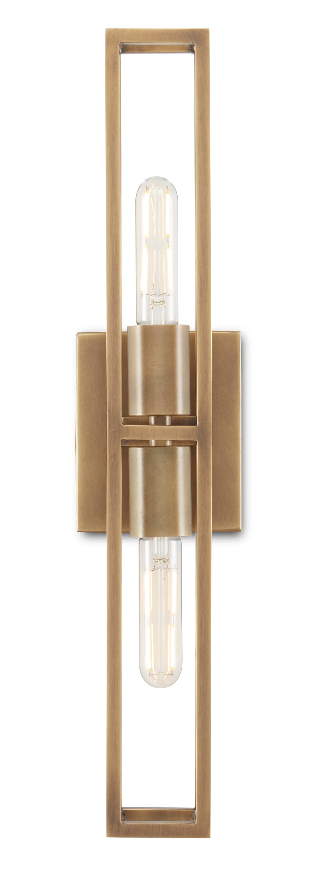 Bergen Antique Brass Wall Sconce - Elegant Two-Bulb Design for Damp Locations, ADA Compliant Lighting