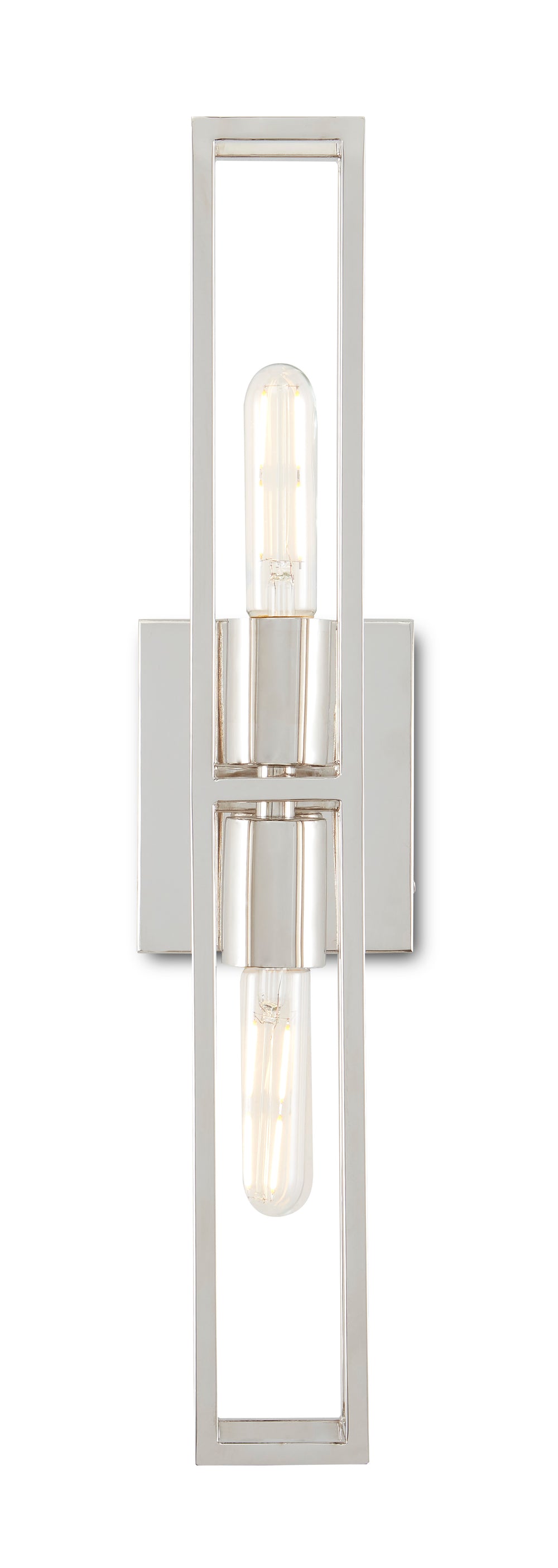 Bergen Polished Nickel Wall Sconce – Elegant Two-Bulb Design, ADA Compliant, Damp Location Certified