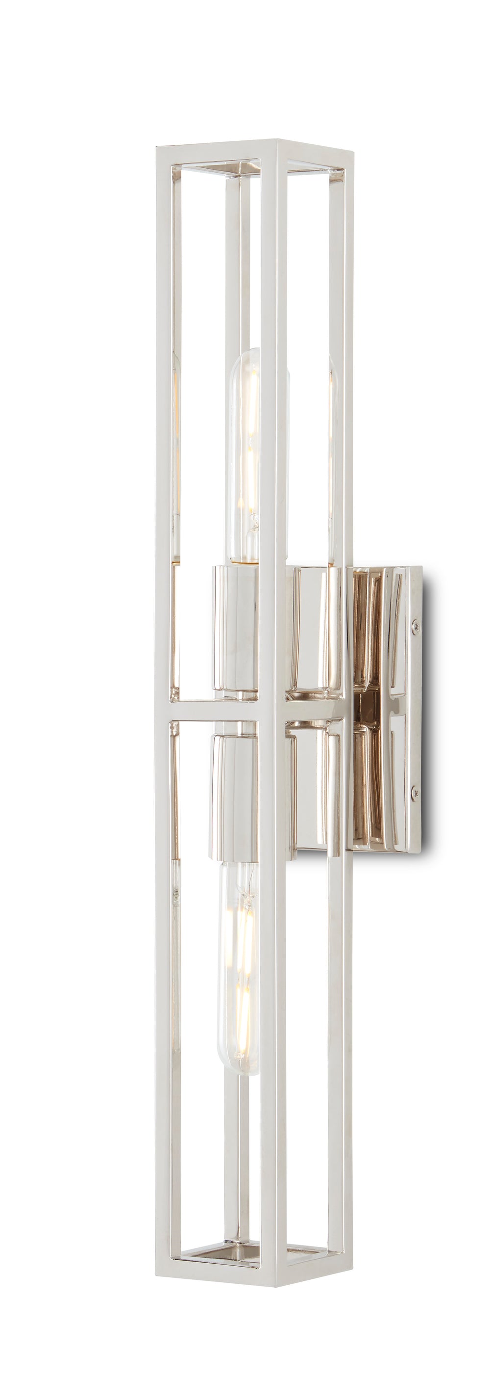 Bergen Polished Nickel Wall Sconce – Elegant Two-Bulb Design, ADA Compliant, Damp Location Certified