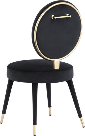 Brandy Velvet / Engineered Wood / Iron / Foam Contemporary Black Velvet Dining Chair - 19" W x 23" D x 35.5" H