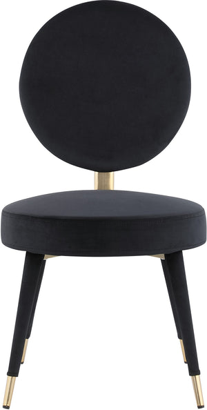 Brandy Velvet / Engineered Wood / Iron / Foam Contemporary Black Velvet Dining Chair - 19" W x 23" D x 35.5" H