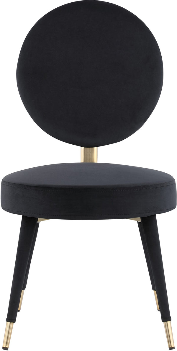 Brandy Velvet / Engineered Wood / Iron / Foam Contemporary Black Velvet Dining Chair - 19" W x 23" D x 35.5" H