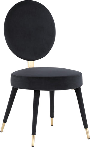 Brandy Velvet / Engineered Wood / Iron / Foam Contemporary Black Velvet Dining Chair - 19" W x 23" D x 35.5" H