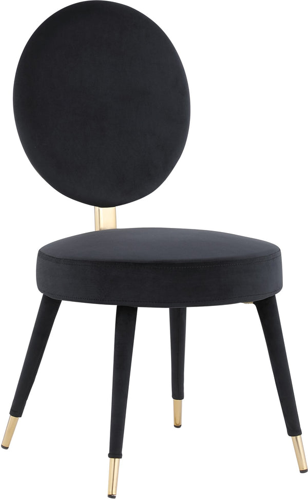 Brandy Velvet / Engineered Wood / Iron / Foam Contemporary Black Velvet Dining Chair - 19" W x 23" D x 35.5" H