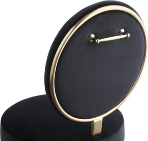 Brandy Velvet / Engineered Wood / Iron / Foam Contemporary Black Velvet Dining Chair - 19" W x 23" D x 35.5" H