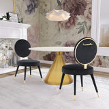 Brandy Velvet / Engineered Wood / Iron / Foam Contemporary Black Velvet Dining Chair - 19" W x 23" D x 35.5" H