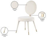 Brandy Velvet / Engineered Wood / Iron / Foam Contemporary Cream Velvet Dining Chair - 19" W x 23" D x 35.5" H
