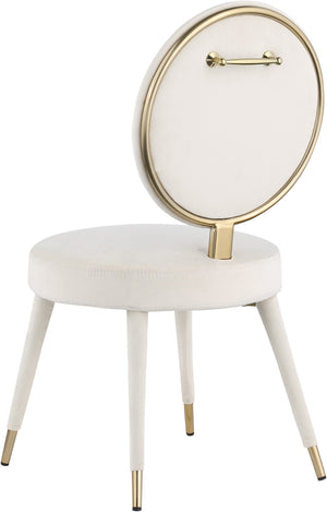 Brandy Velvet / Engineered Wood / Iron / Foam Contemporary Cream Velvet Dining Chair - 19" W x 23" D x 35.5" H