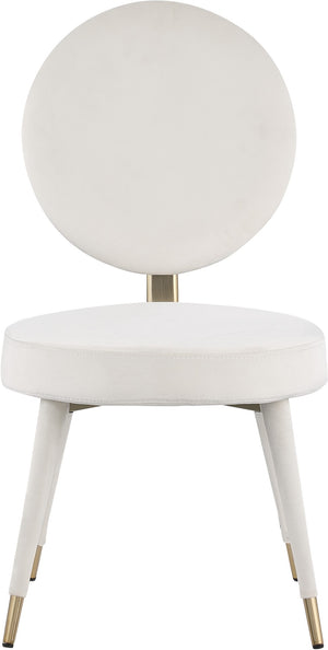 Brandy Velvet / Engineered Wood / Iron / Foam Contemporary Cream Velvet Dining Chair - 19" W x 23" D x 35.5" H