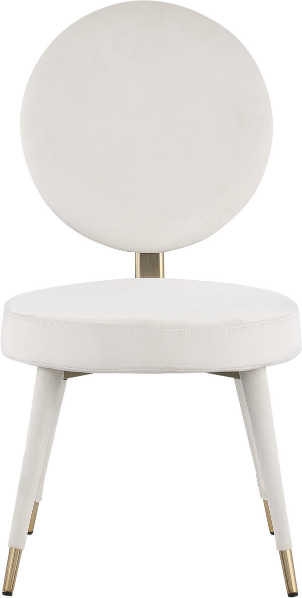 Brandy Velvet / Engineered Wood / Iron / Foam Contemporary Cream Velvet Dining Chair - 19" W x 23" D x 35.5" H