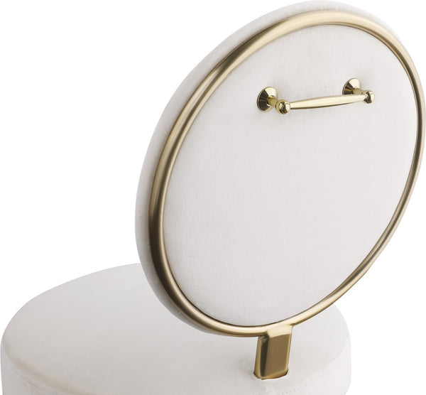 Brandy Velvet / Engineered Wood / Iron / Foam Contemporary Cream Velvet Dining Chair - 19" W x 23" D x 35.5" H