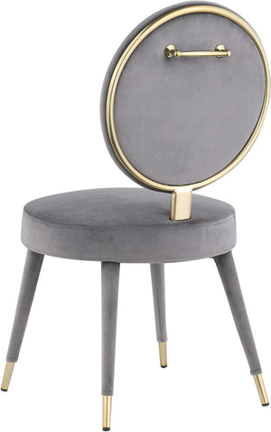 Brandy Velvet / Engineered Wood / Iron / Foam Contemporary Grey Velvet Dining Chair - 19" W x 23" D x 35.5" H