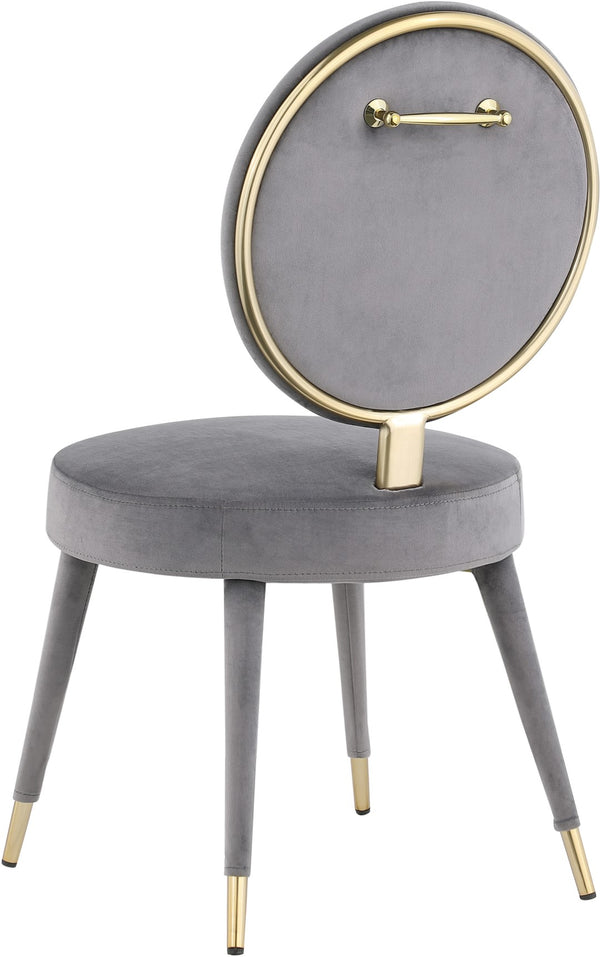 Brandy Velvet / Engineered Wood / Iron / Foam Contemporary Grey Velvet Dining Chair - 19" W x 23" D x 35.5" H