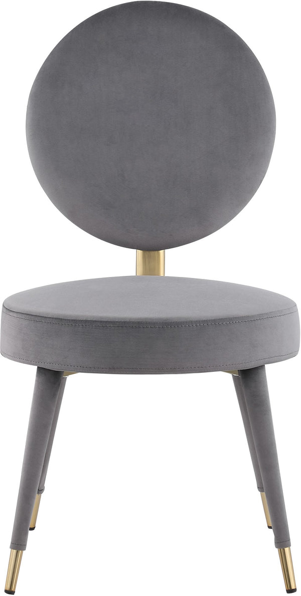 Brandy Velvet / Engineered Wood / Iron / Foam Contemporary Grey Velvet Dining Chair - 19" W x 23" D x 35.5" H
