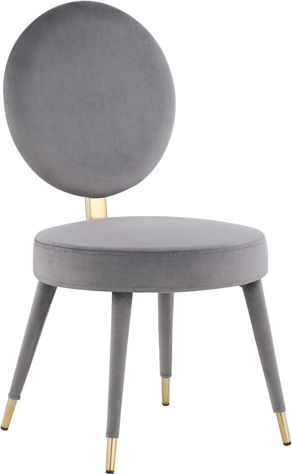 Brandy Velvet / Engineered Wood / Iron / Foam Contemporary Grey Velvet Dining Chair - 19" W x 23" D x 35.5" H