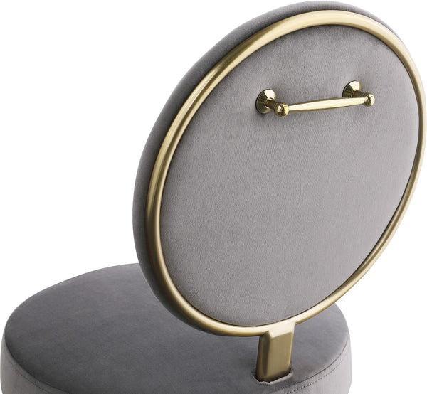 Brandy Velvet / Engineered Wood / Iron / Foam Contemporary Grey Velvet Dining Chair - 19" W x 23" D x 35.5" H