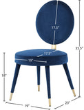 Brandy Velvet / Engineered Wood / Iron / Foam Contemporary Navy Velvet Dining Chair - 19" W x 23" D x 35.5" H