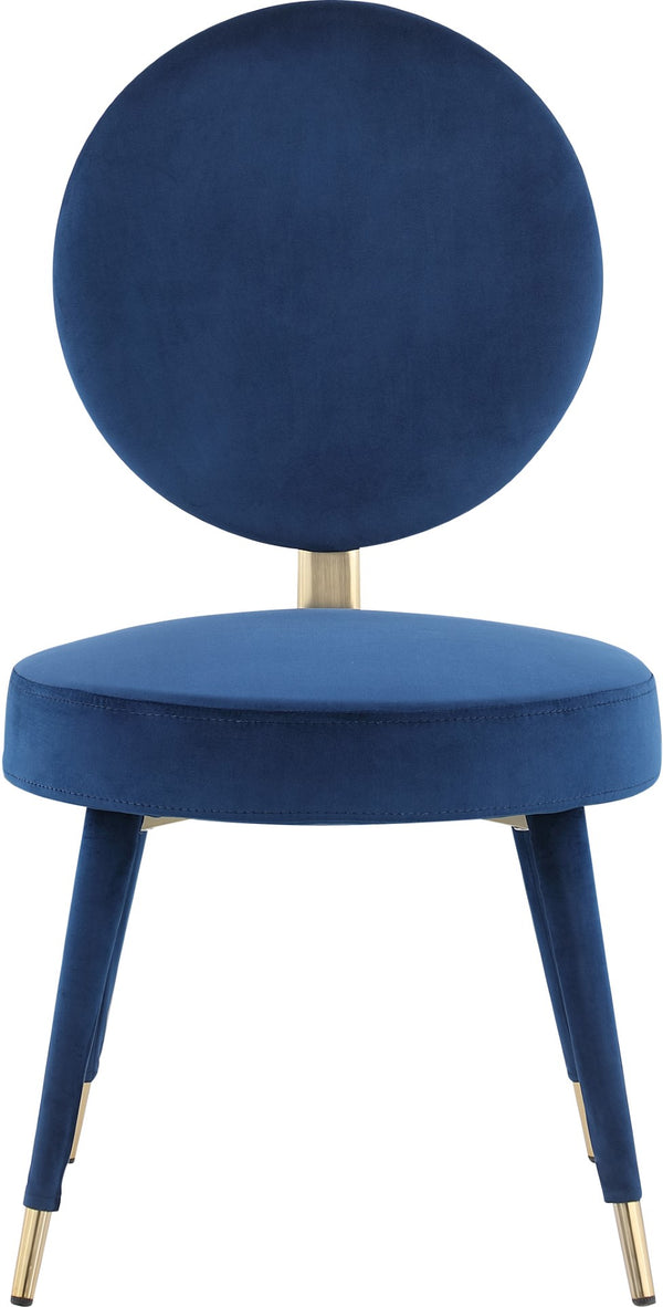Brandy Velvet / Engineered Wood / Iron / Foam Contemporary Navy Velvet Dining Chair - 19" W x 23" D x 35.5" H