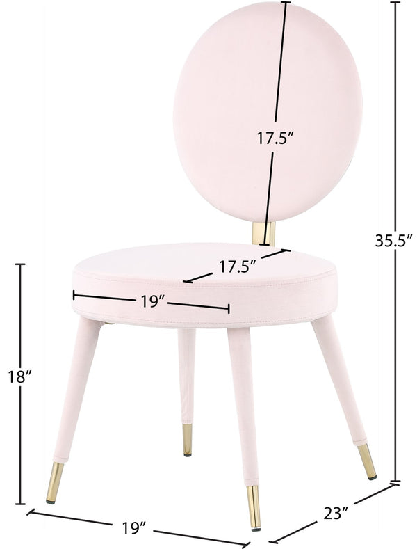 Brandy Velvet / Engineered Wood / Iron / Foam Contemporary Pink Velvet Dining Chair - 19" W x 23" D x 35.5" H