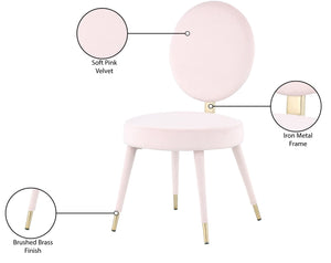 Brandy Velvet / Engineered Wood / Iron / Foam Contemporary Pink Velvet Dining Chair - 19" W x 23" D x 35.5" H