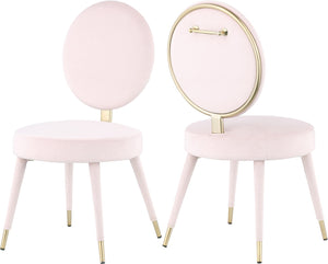 Brandy Velvet / Engineered Wood / Iron / Foam Contemporary Pink Velvet Dining Chair - 19" W x 23" D x 35.5" H