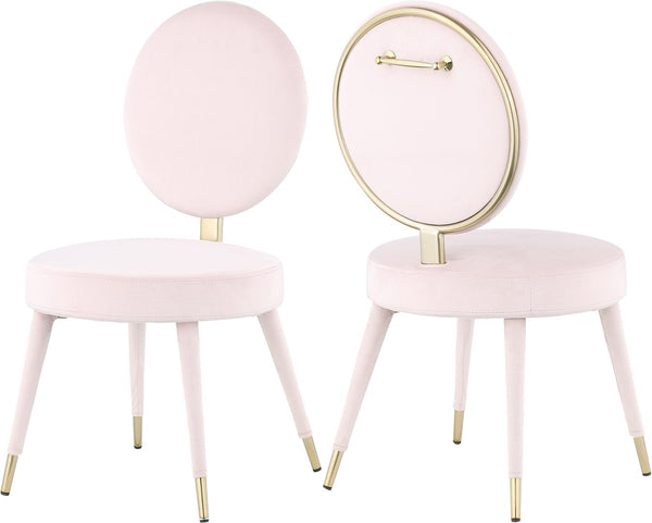 Brandy Velvet / Engineered Wood / Iron / Foam Contemporary Pink Velvet Dining Chair - 19" W x 23" D x 35.5" H