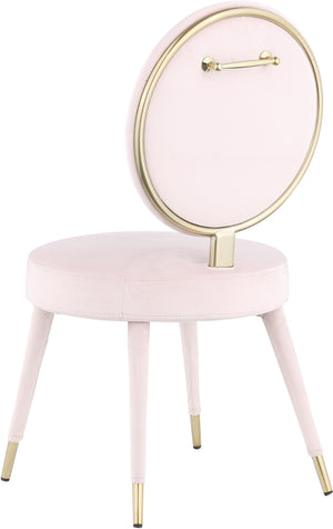 Brandy Velvet / Engineered Wood / Iron / Foam Contemporary Pink Velvet Dining Chair - 19" W x 23" D x 35.5" H